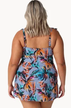 One Pieces^Capriosca Mauritius Frill Swim Dress Dusty blue