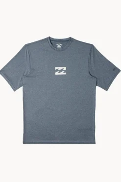 Rashies^Billabong Mens All Day Wave Short Sleeve Suntop Navy