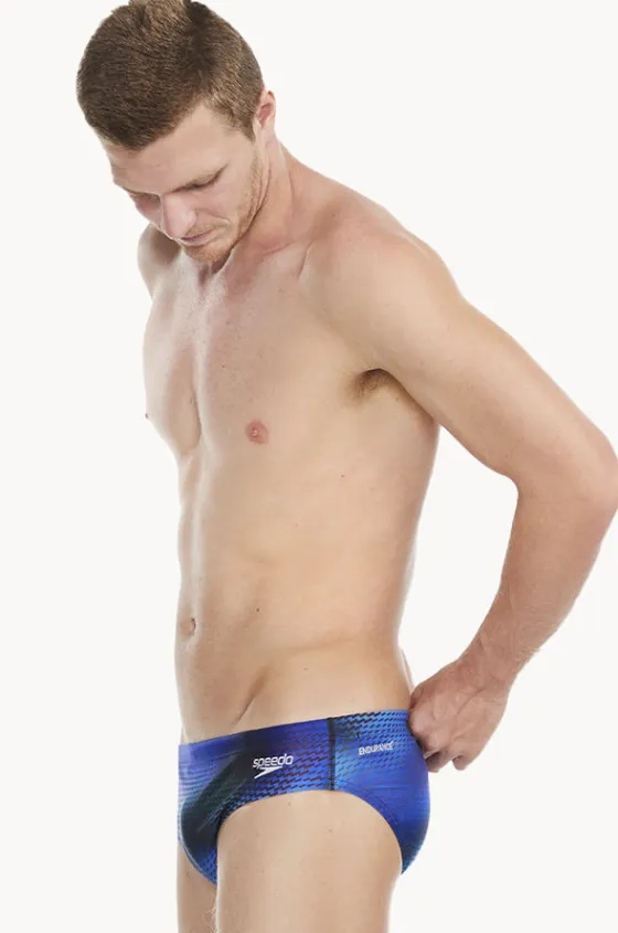 Briefs^Speedo Mens Allover Printed 7cm Brief Black/blue