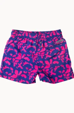 Boardshorts^Pier St. Barth Mens Big Floral Swim Short Navy/Pink
