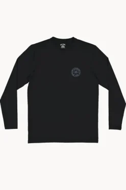 Rashies^Billabong Mens Big Wave Daz Long Sleeve Suntop Black