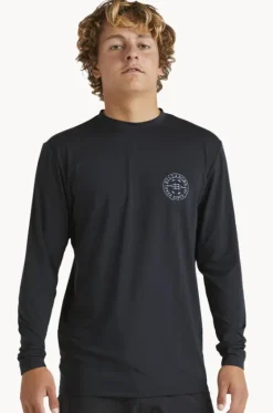 Rashies^Billabong Mens Big Wave Daz Long Sleeve Suntop Black
