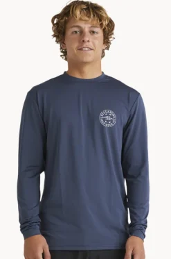 Rashies^Billabong Mens Big Wave Daz Long Sleeve Suntop Navy
