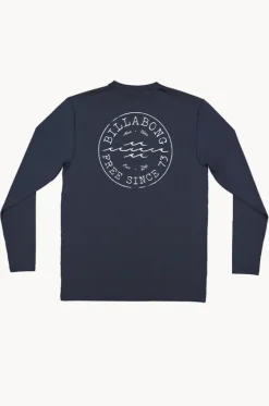 Rashies^Billabong Mens Big Wave Daz Long Sleeve Suntop Navy