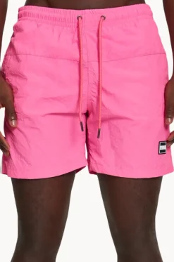 Boardshorts^Urban Classics Mens Block Swim Short Neon pink