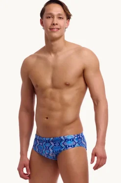 Briefs^Funky Trunks Mens Blue Viper Brief Blue/pink