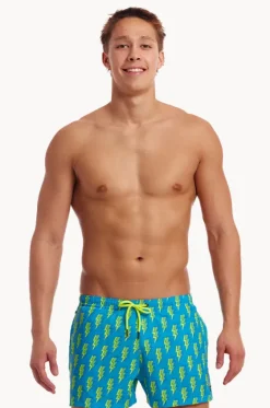 Boardshorts^Funky Trunks Mens Bolted Shorty Short Blue/yellow