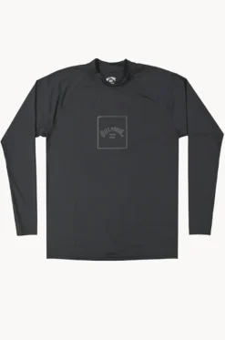 Rashies^Billabong Mens Boxed Arch Long Sleeve Suntop BLACK