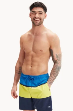 Boardshorts^Speedo Mens Colourblock Redondo 17" Volley Short Yellow/Blue