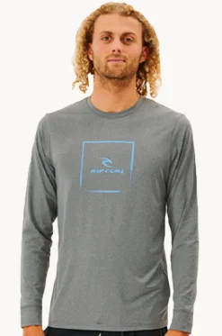 Rashies^Rip Curl Mens Corp Icon Suntop Grey