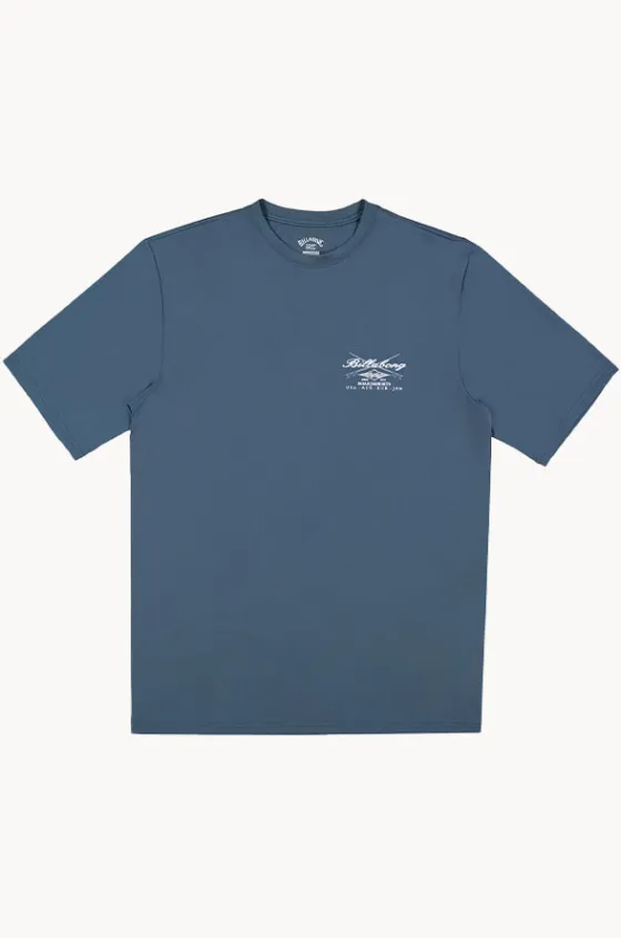 Rashies^Billabong Mens Crossboards Short Sleeve Suntop Teal