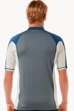 Rashies^Rip Curl Mens Drive Short Sleeve Suntop Navy