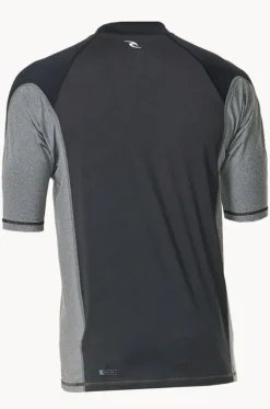Rashies^Rip Curl Mens Drive Short Sleeve Suntop Black