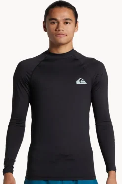 Rashies^Quiksilver Mens Everyday Long Sleeve Suntop Black