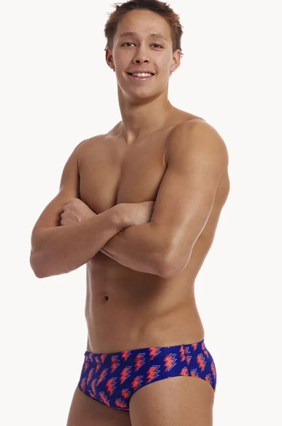Briefs^Funky Trunks Mens Flash Brief Navy/red