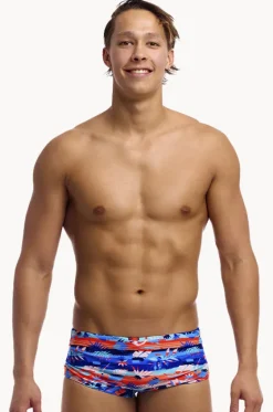 Trunks^Funky Trunks Mens Forever Fossil Trunk Blue/orange