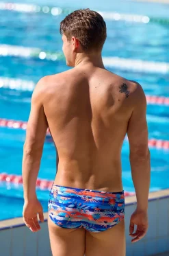 Trunks^Funky Trunks Mens Forever Fossil Trunk Blue/orange