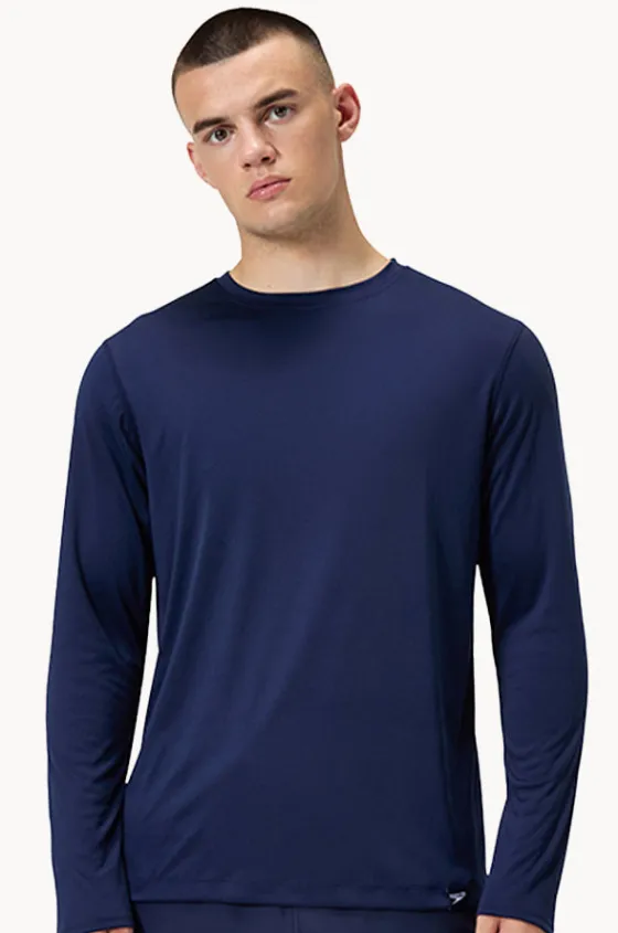 Rashies^Speedo Mens Graphic Long Sleeve Suntop Navy