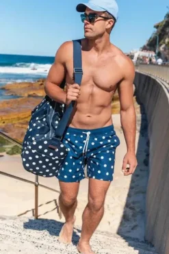 Boardshorts^Ortc Mens Henley Boardshort Navy/white