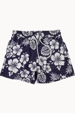 Boardshorts^Pier St. Barth Mens Hibiscus Swim Short Navy