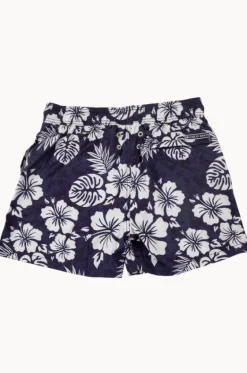 Boardshorts^Pier St. Barth Mens Hibiscus Swim Short Navy