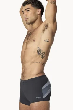 Trunks^Speedo Mens Hyperboom Logo Aquashort Black/Grey