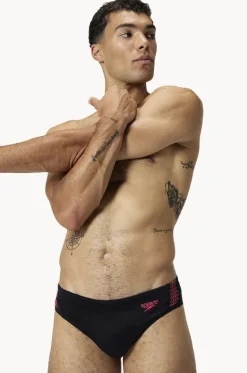 Briefs^Speedo Mens Hyperboom Splice Brief Black/coral