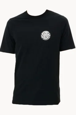 Rashies^Rip Curl Mens Icons Of Surf Short Sleeve Rash Top Black