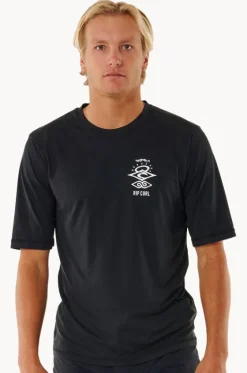 Rashies^Rip Curl Mens Icons Surflite Suntop Black