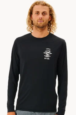 Rashies^Rip Curl Mens Icons Surflite Suntop BLACK