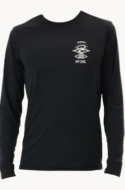 Rashies^Rip Curl Mens Icons Surflite Suntop BLACK