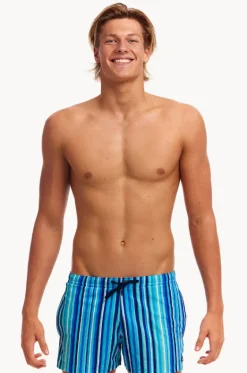 Boardshorts^Funky Trunks Mens Lane Lines Shorty Short Lane lines blue