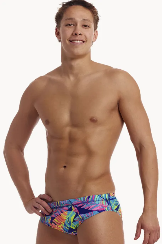 Briefs^Funky Trunks Mens Leaving Today Brief Navy/multi