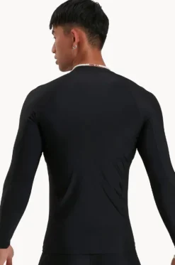 Rashies^Speedo Mens Long Sleeve Suntop BLACK