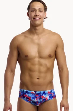 Briefs^Funky Trunks Mens Messy Messy Messy Brief Blue/red