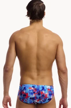 Briefs^Funky Trunks Mens Messy Messy Messy Brief Blue/red