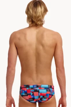 Briefs^Funky Trunks Mens Motherboard Brief Blue/red