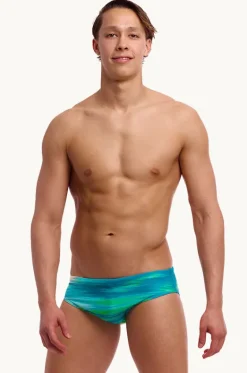 Briefs^Funky Trunks Mens Nord Stream Brief Blue/yellow