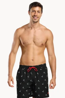 Boardshorts^Speedo Mens Palm Shorties Boardshort Black/grey