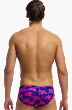 Briefs^Funky Trunks Mens Pinky Palms Brief Purple/pink