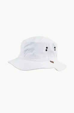 Headwear^Cherry Red Mens Plain Bucket Hat White