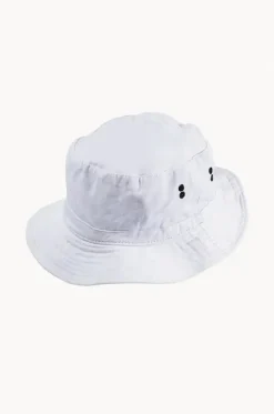 Headwear^Cherry Red Mens Plain Bucket Hat White