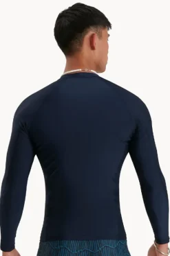 Rashies^Speedo Mens Plain Long Sleeve Suntop Navy