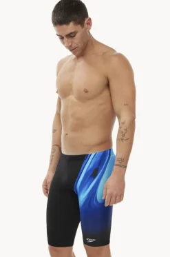 Jammers^Speedo Mens Rapture Glow V Cut Jammer Black/cobalt