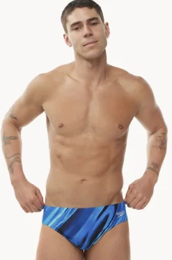 Briefs^Speedo Mens Rapture Printed 7cm Brief Black/cobalt