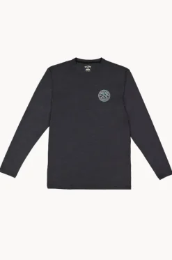 Rashies & Sunsuits^Billabong Mens Rotor Shoreline Long Sleeve Suntop BLACK