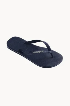 Footwear^Havaianas Mens Rubber Logo Thong Navy/white