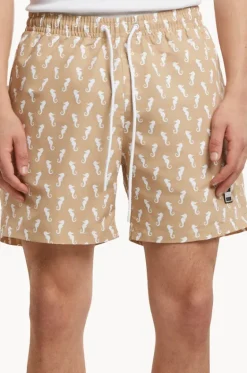 Boardshorts^Urban Classics Mens Seahorse Swim Short Beige