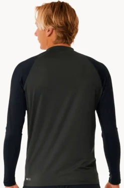 Rashies^Rip Curl Mens Shock Long Sleeve Suntop Black