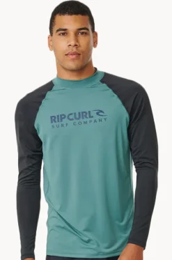 Rashies^Rip Curl Mens Shock Long Sleeve Suntop Bluestone